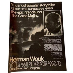 1971 Vintage Print Ad Literary Guild Book Club Herman Wouk Winds of War Full u